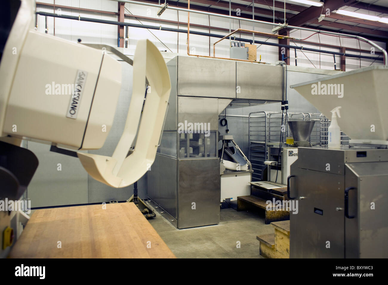 Bakery machinery in a new bakery Stock Photo Alamy