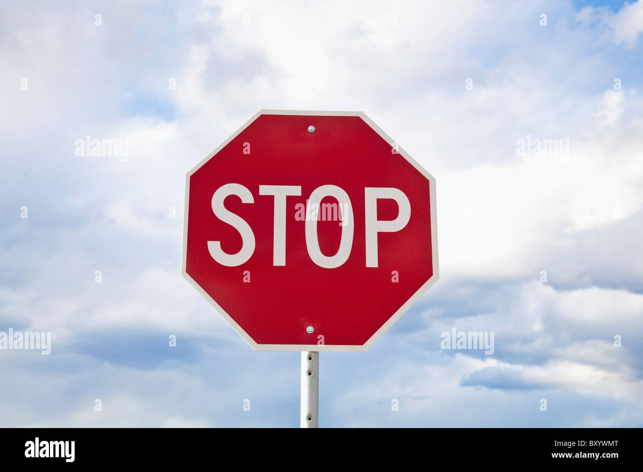 Stop sign against sky Stock Photo