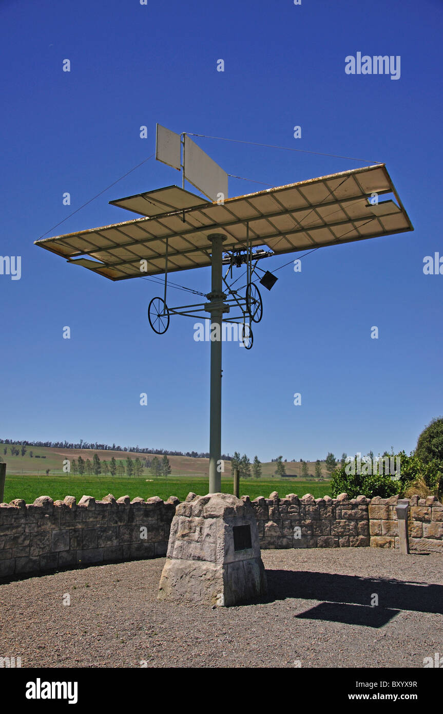 Richard William Pearse Monument (monoplane flight pioneer), Waitohi, Canterbury, South Island, New Zealand Stock Photo