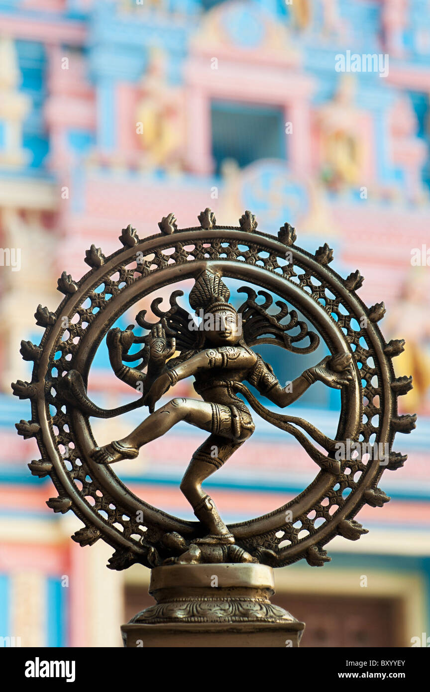 Dancing lord Shiva statue, Nataraja, Hindu God in front of Sathya ...