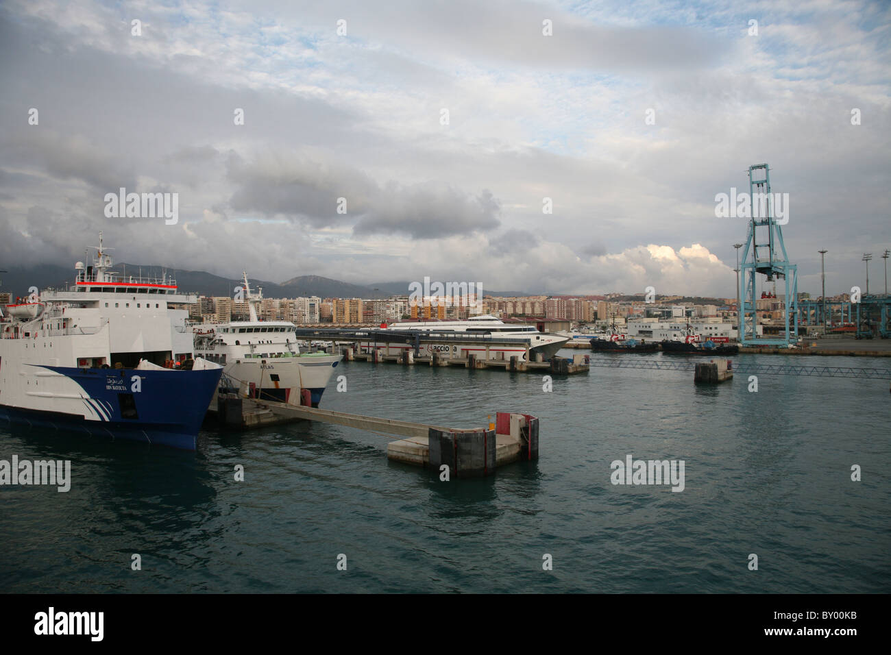 crossing the straights of Gibraltar on a ferry from Spain to morocco