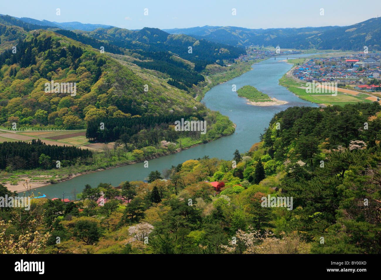 Yoneshiro River, Noshiro, Akita, Japan Stock Photo Alamy