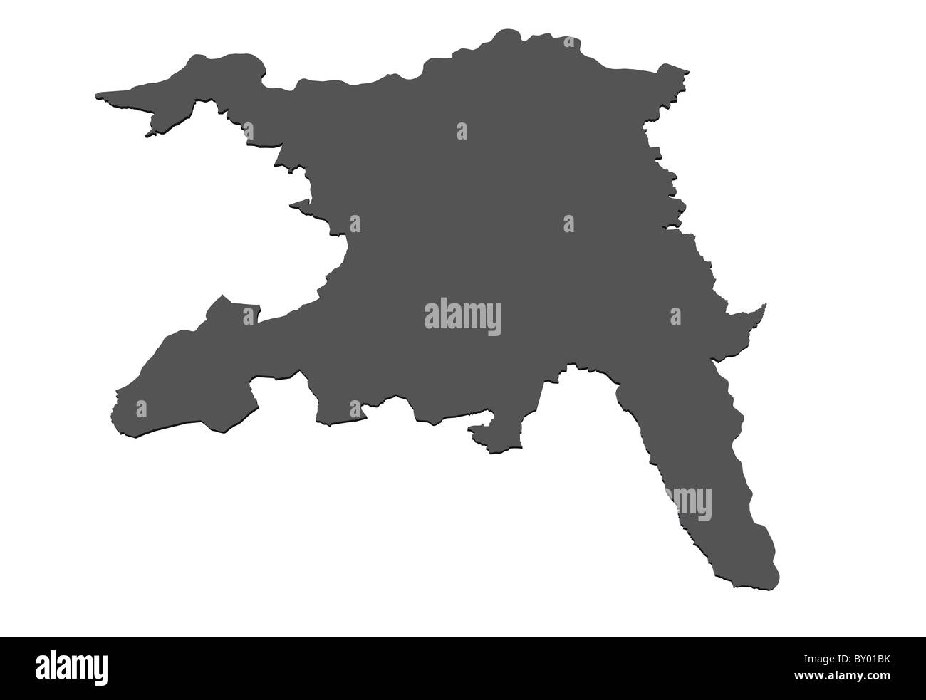 Isolated map of  Aargau - Switzerland Stock Photo