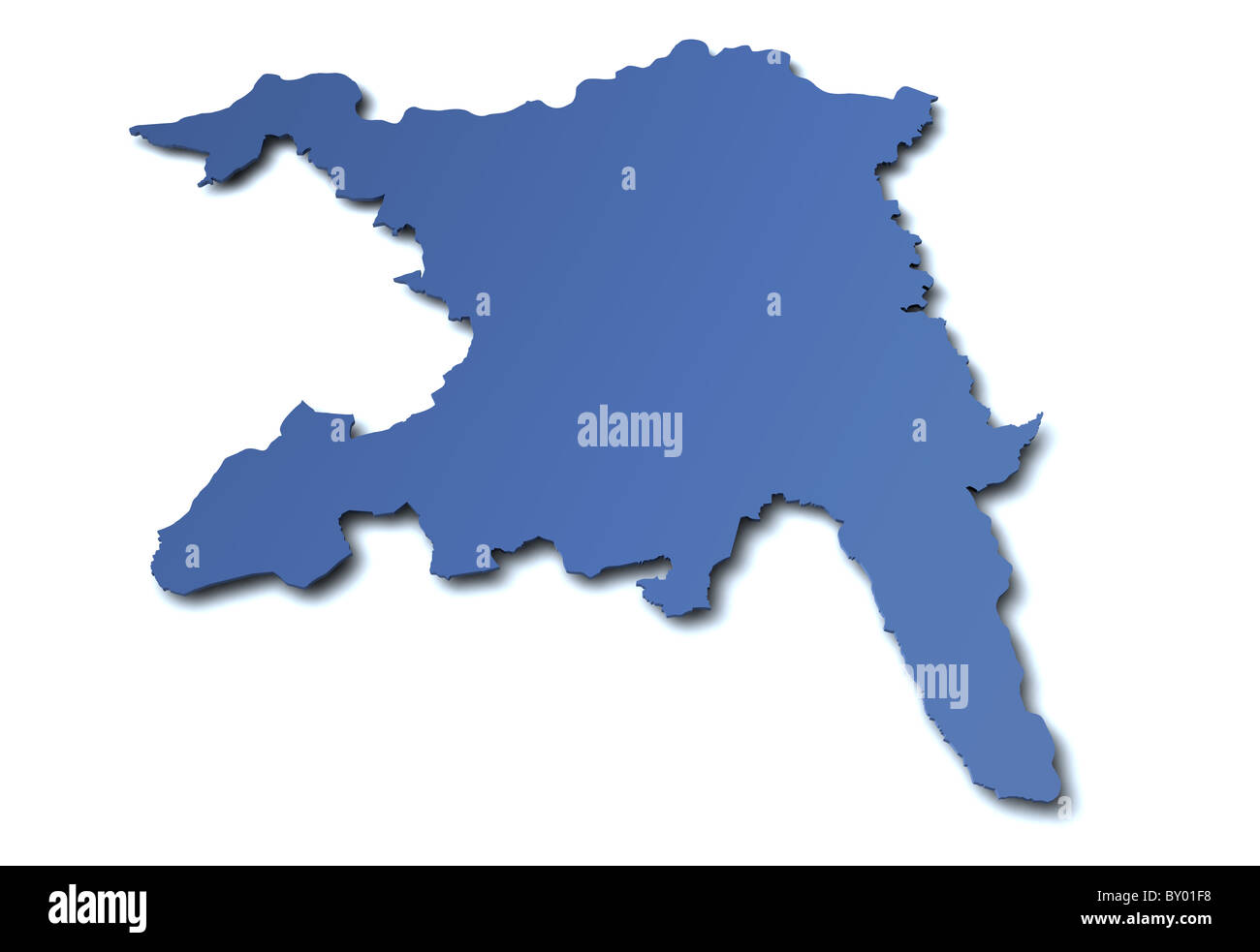 Map of canton Aargau- Switzerland Stock Photo