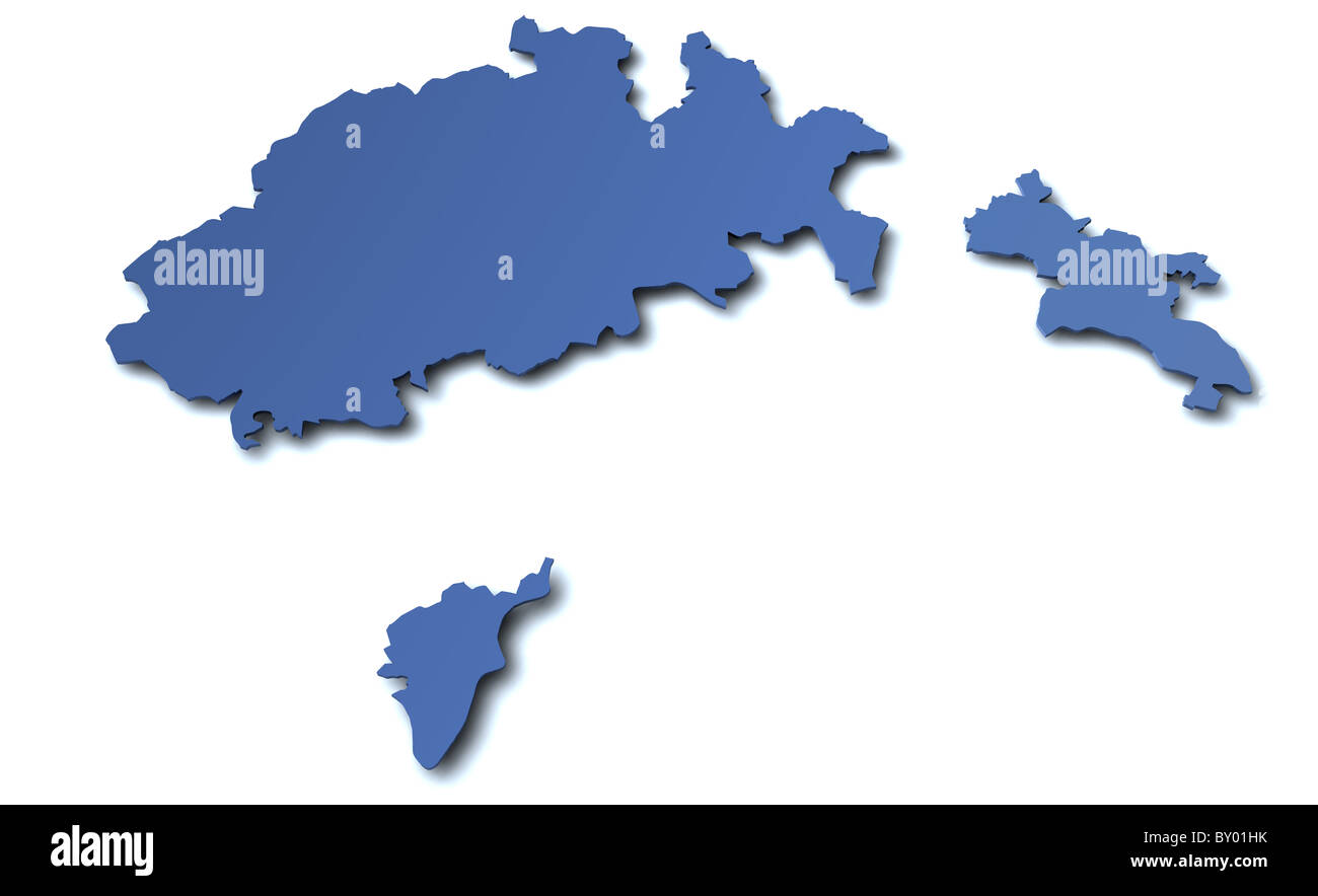 Map of canton Schaffhausen - Switzerland Stock Photo