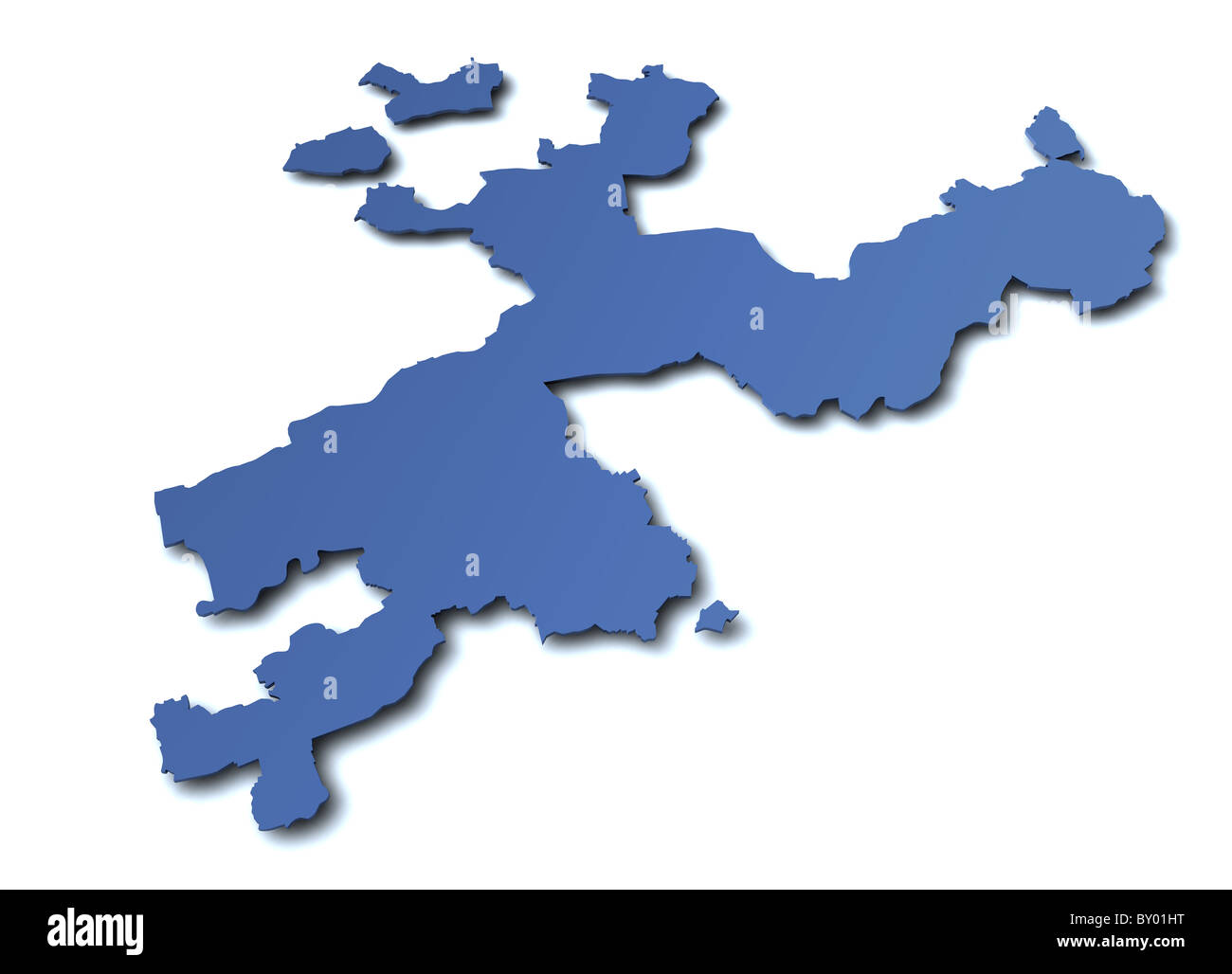 Map of  canton Solothurn - Switzerland Stock Photo