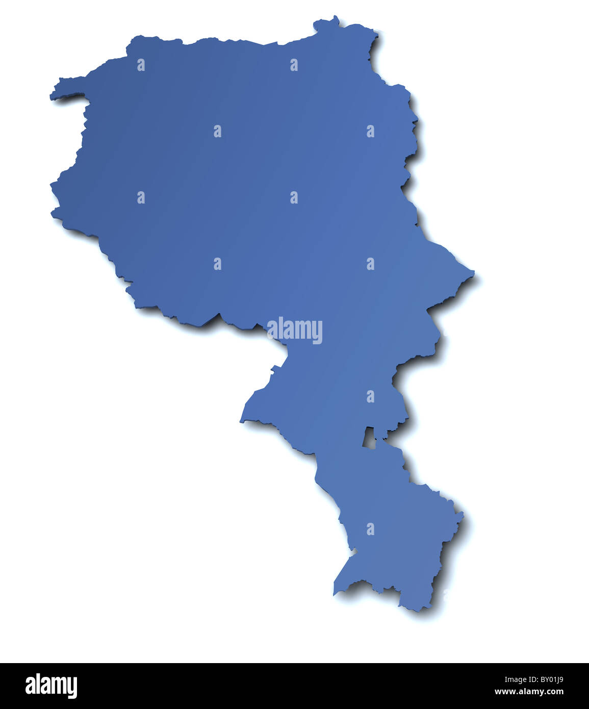 Map of canton Ticino - Switzerland Stock Photo