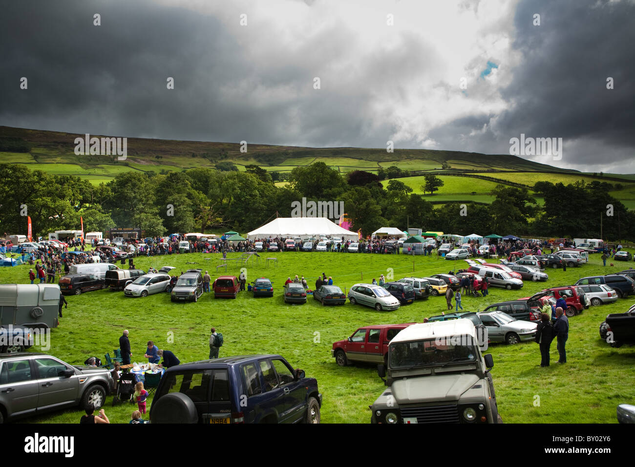 Main Arena at the Farndale Agrecultural Show, North Yorkshire, England Stock Photo