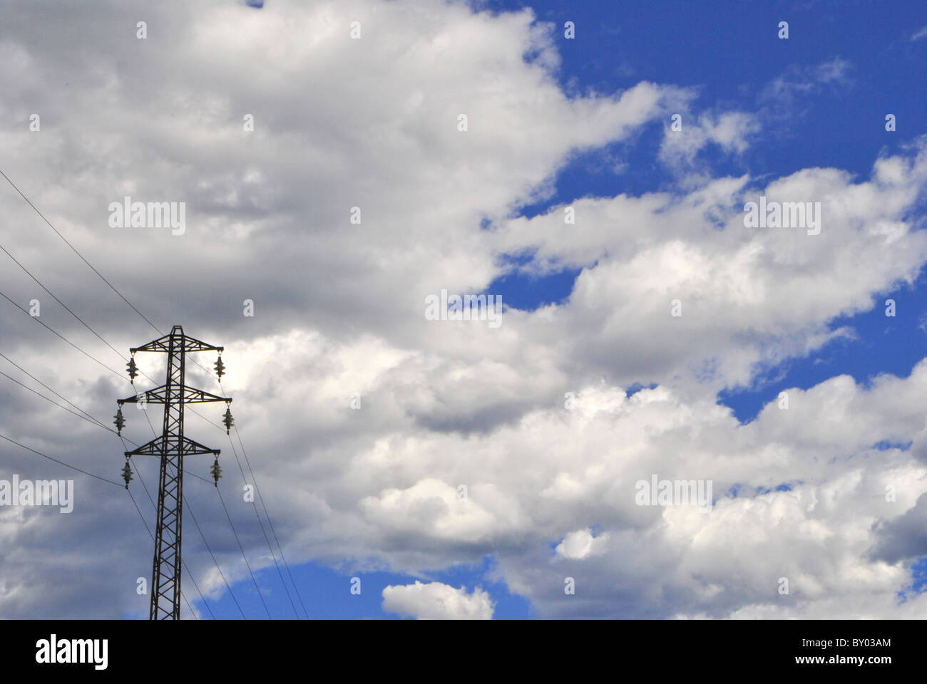 Electrical towers for transport high voltage electricity Stock Photo