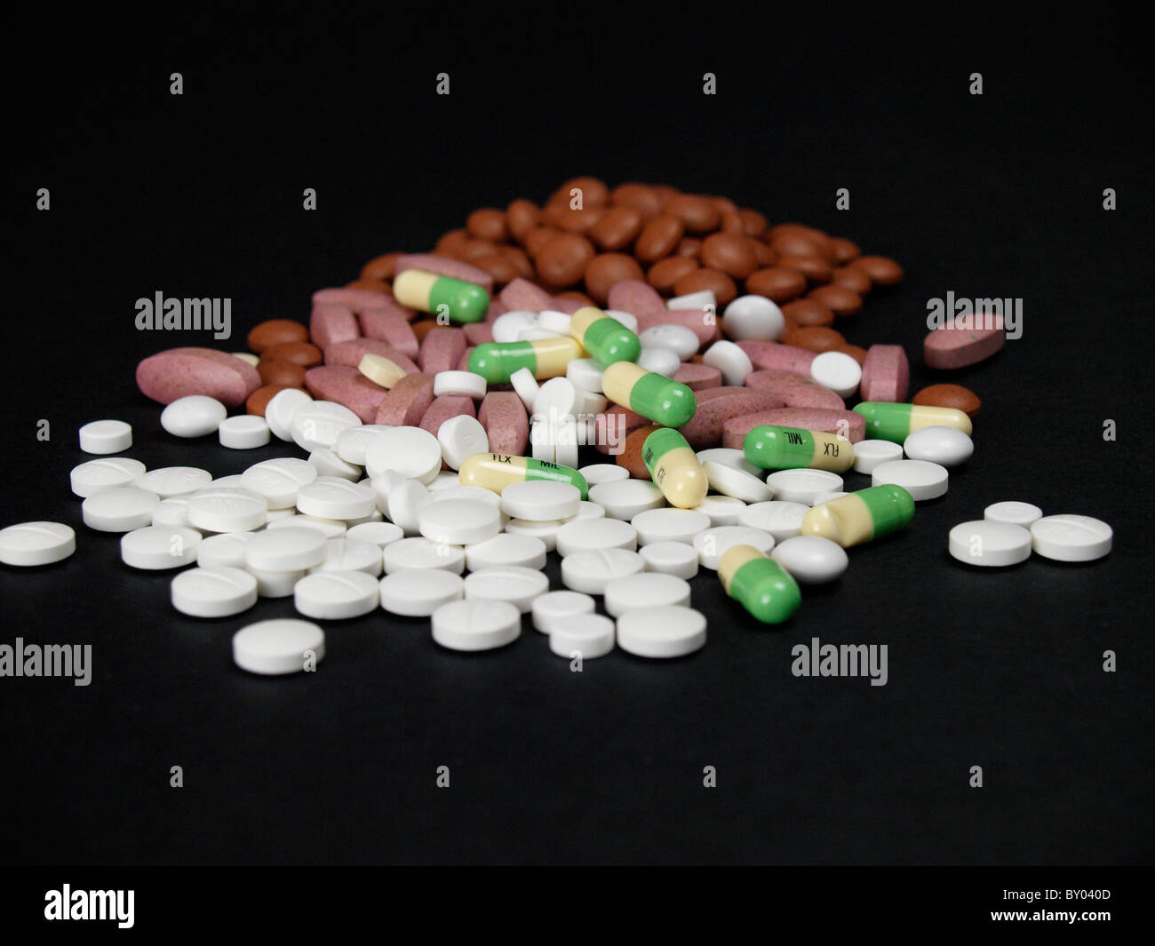 Vitamins and medicine tablets, UK Stock Photo