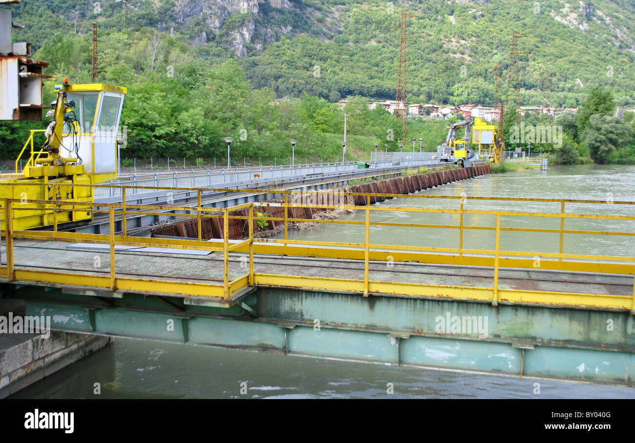 artificial dam to produce electricity Stock Photo Alamy