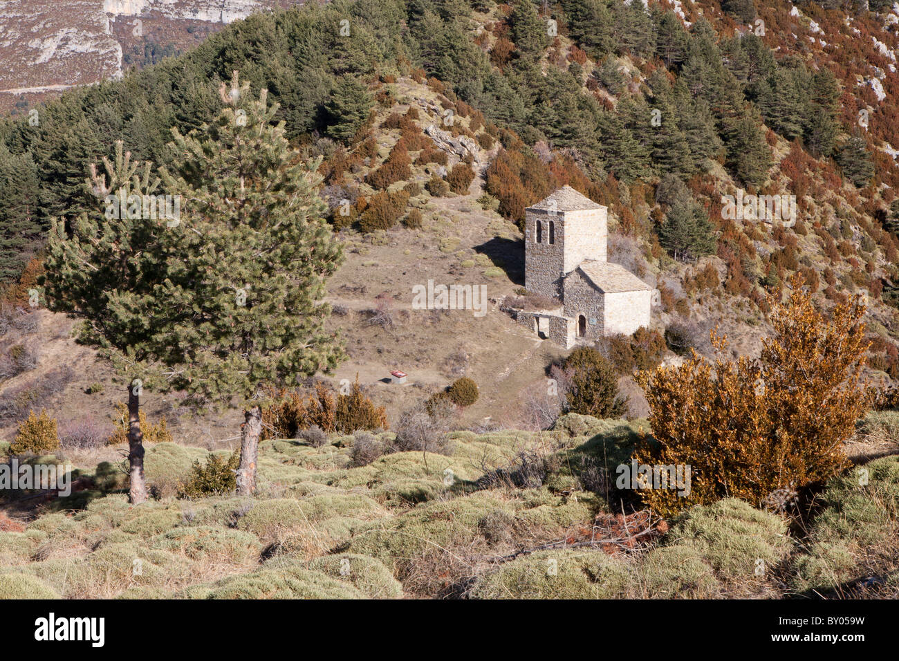 Hermitage of Fajanillas, Tella, National Park of Ordesa and Monte Perdido, Huesca, Spain Stock Photo