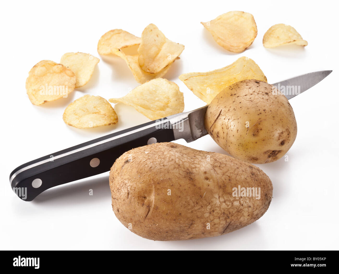 https://c8.alamy.com/comp/BY05KP/conceptual-image-the-knife-cuts-fresh-potatoes-and-potato-chips-are-BY05KP.jpg