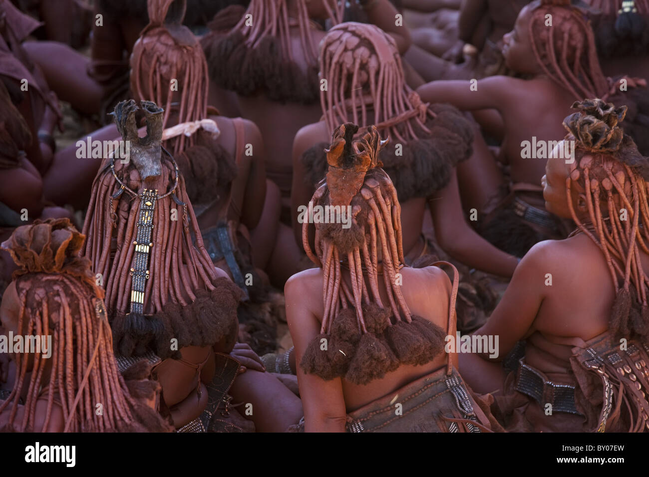 Himba tribes people, Kaokoland, NW Namibia Stock Photo