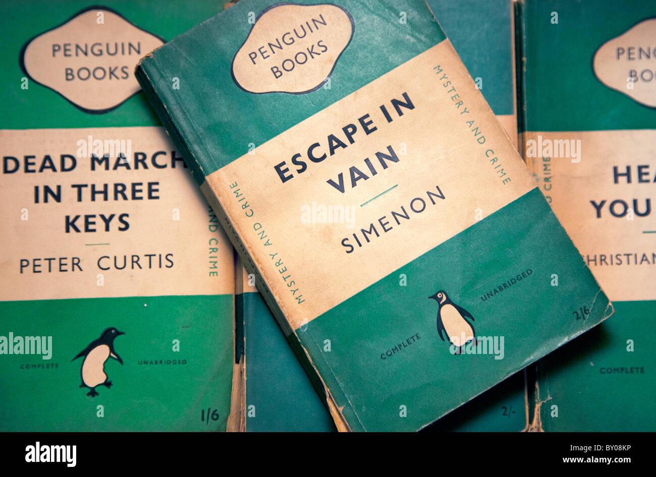 Vintage Penguin crime paperbacks Stock Photo