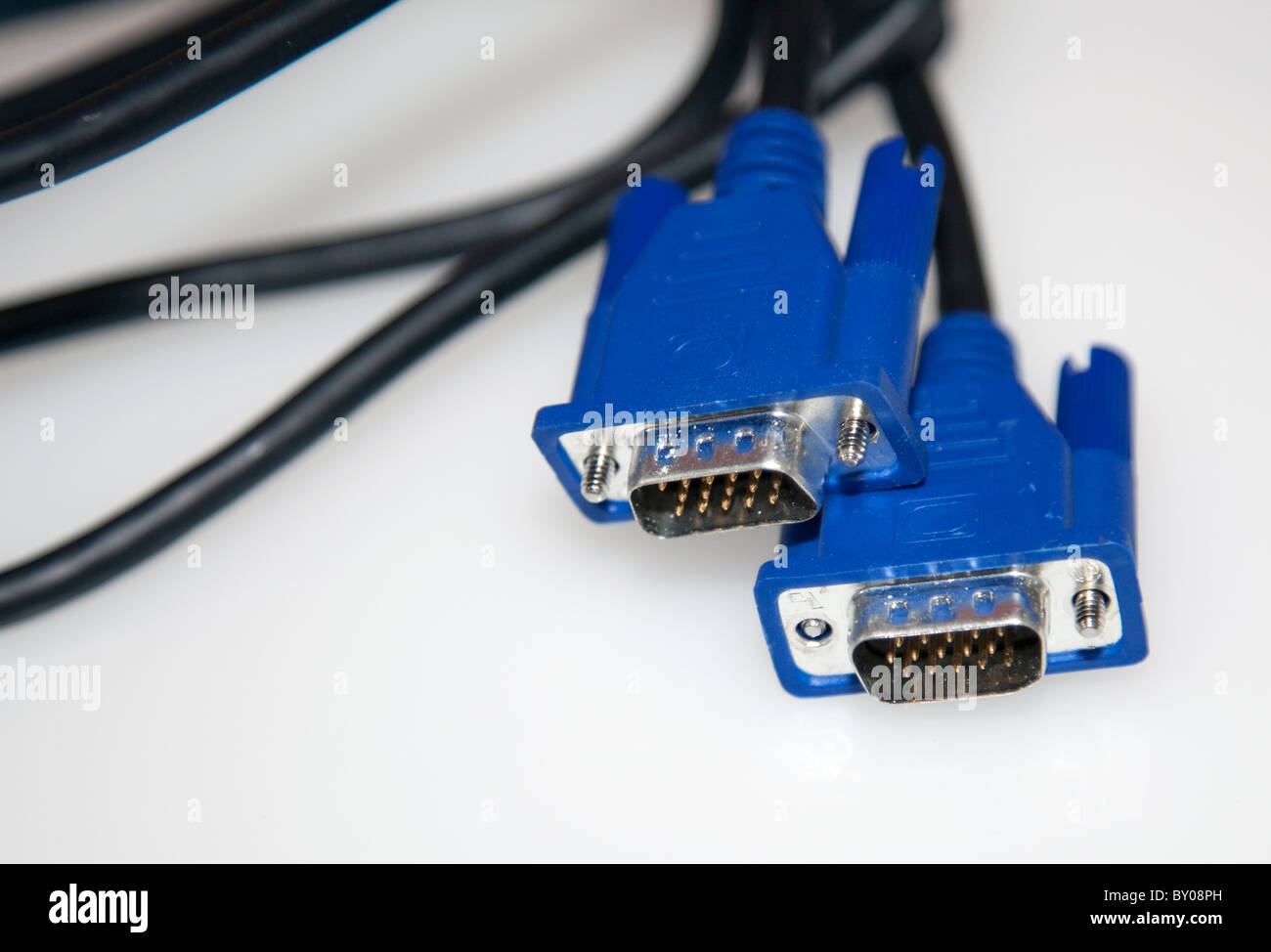 Computer printer cables, London Stock Photo Alamy