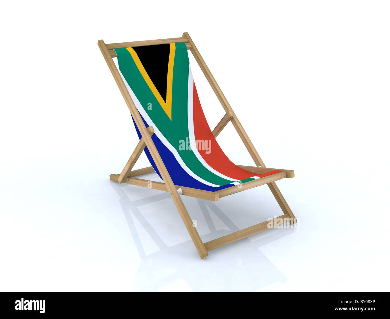 wood desk chair with south africa flag 3d illustration Stock Photo Alamy