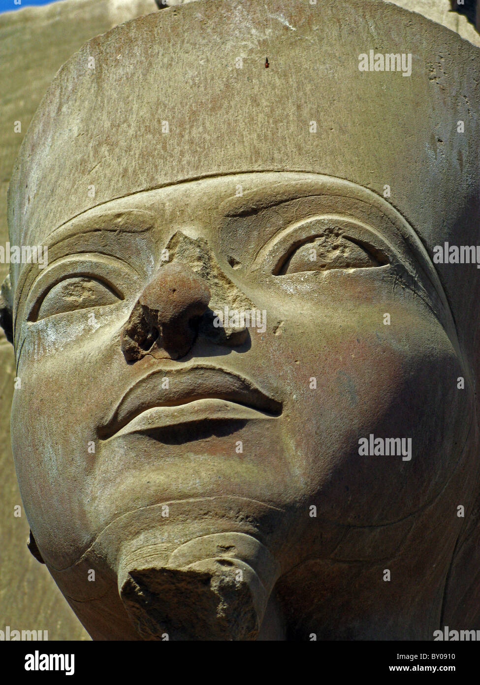 Face of a statue from Karnak Temple Stock Photo