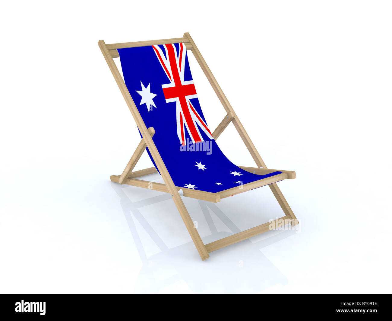 wood desk chair with australian flag 3d illustration Stock Photo Alamy