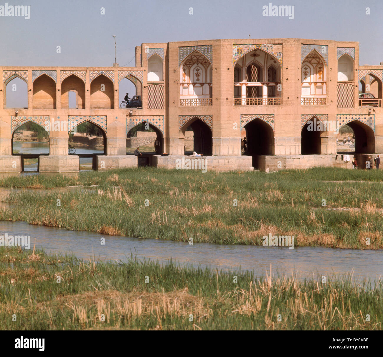 Iran Isfahan Khaju bridge 1973 Stock Photo