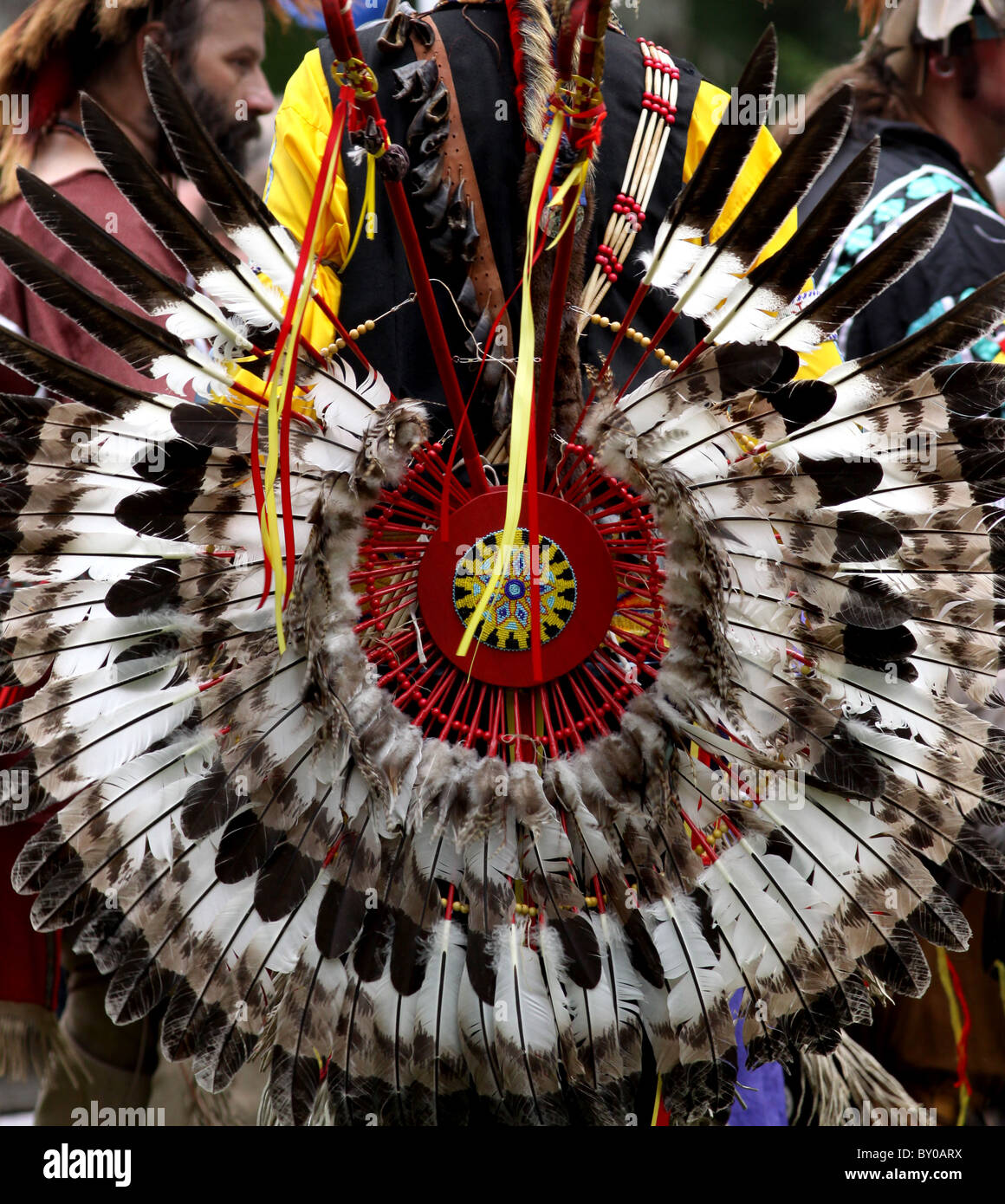 Close Up Of Feathers Native American Dancer Pow Wow Fort Ancient Ohio Close Up Of Feathers Native American Dancer Pow Wow Fort Ancient Ohio