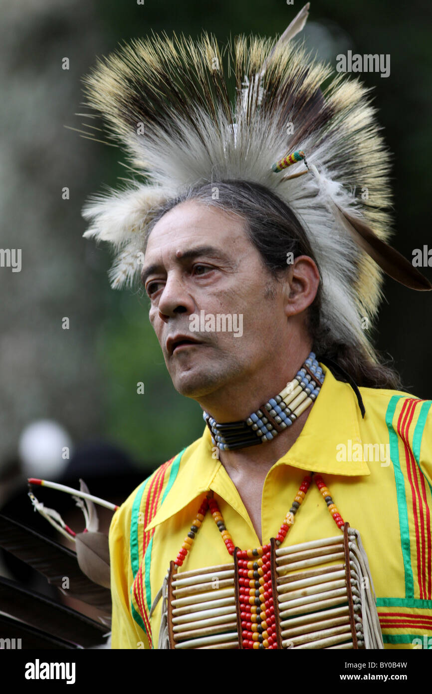 Native American Dancer Pow Wow Fort Ancient Ohio Stock Photo