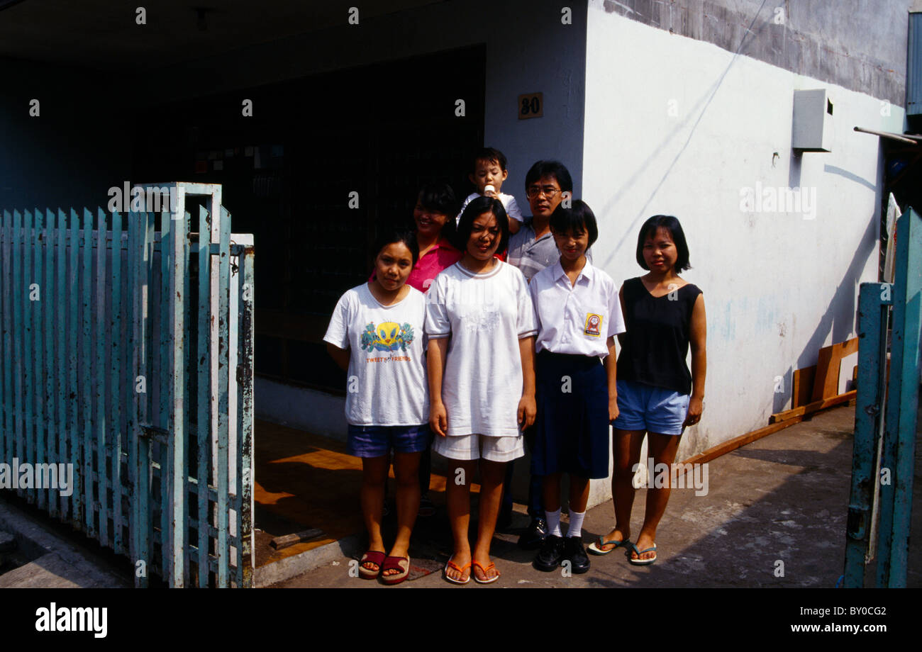 Jakarta Indonesia Extended Family With Nephews And Nieces Outside House Stock Photo