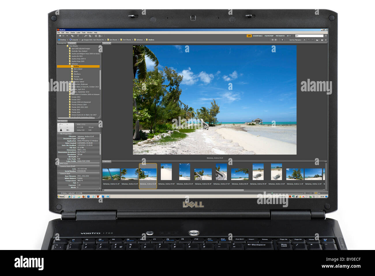Using adobe bridge cs5 on a laptop computer uk stock photo alamy