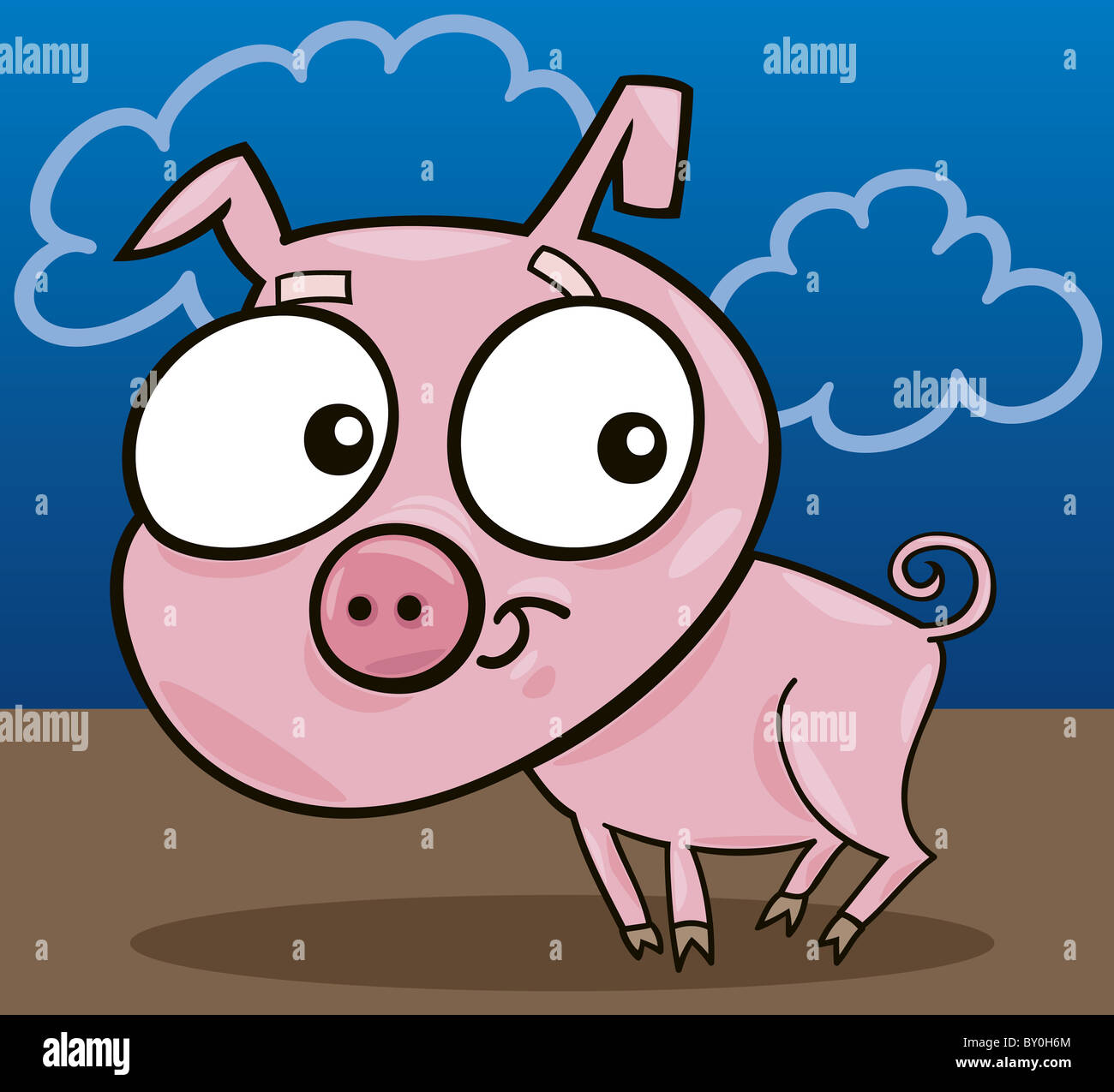 cartoon illustration of cute little piggy Stock Photo - Alamy