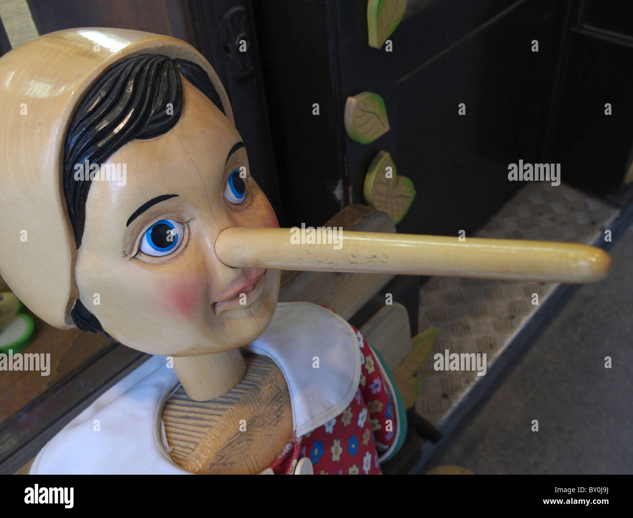 A Pinocchio wooden doll in Vienna, Austria. Stock Photo
