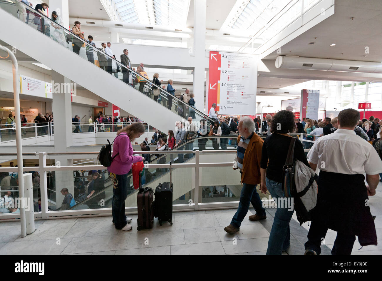 FRANKFURT, GERMANY - OCTOBER 8 2010: Visitors at the Frankfurt Book Fair. Stock Photo