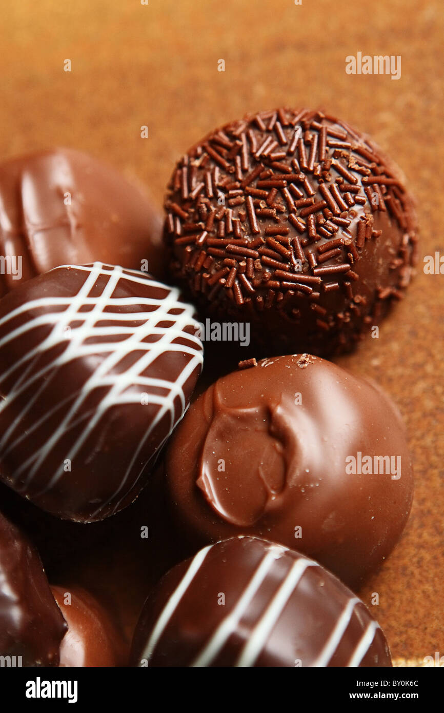 Delicious chocolate candies Stock Photo