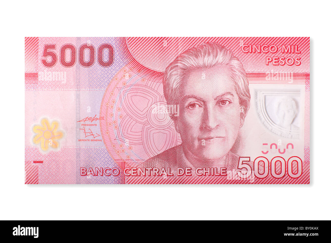 The new Chilean 5000 pesos bill Stock Photo
