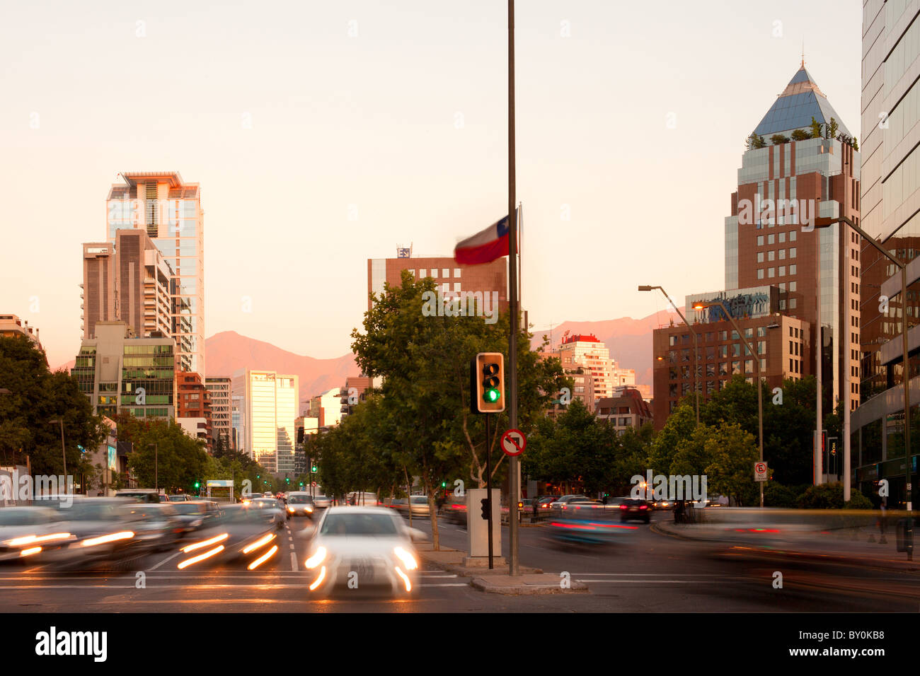 The wealthy neighborhood of Isidora Goyenechea, Santiago de Chile Stock