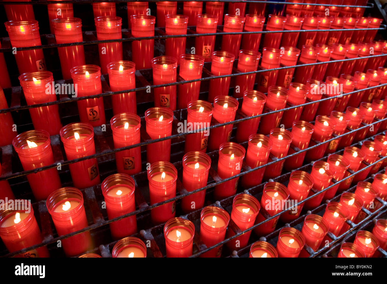 Rows Of Church Candles Stock Photo Alamy