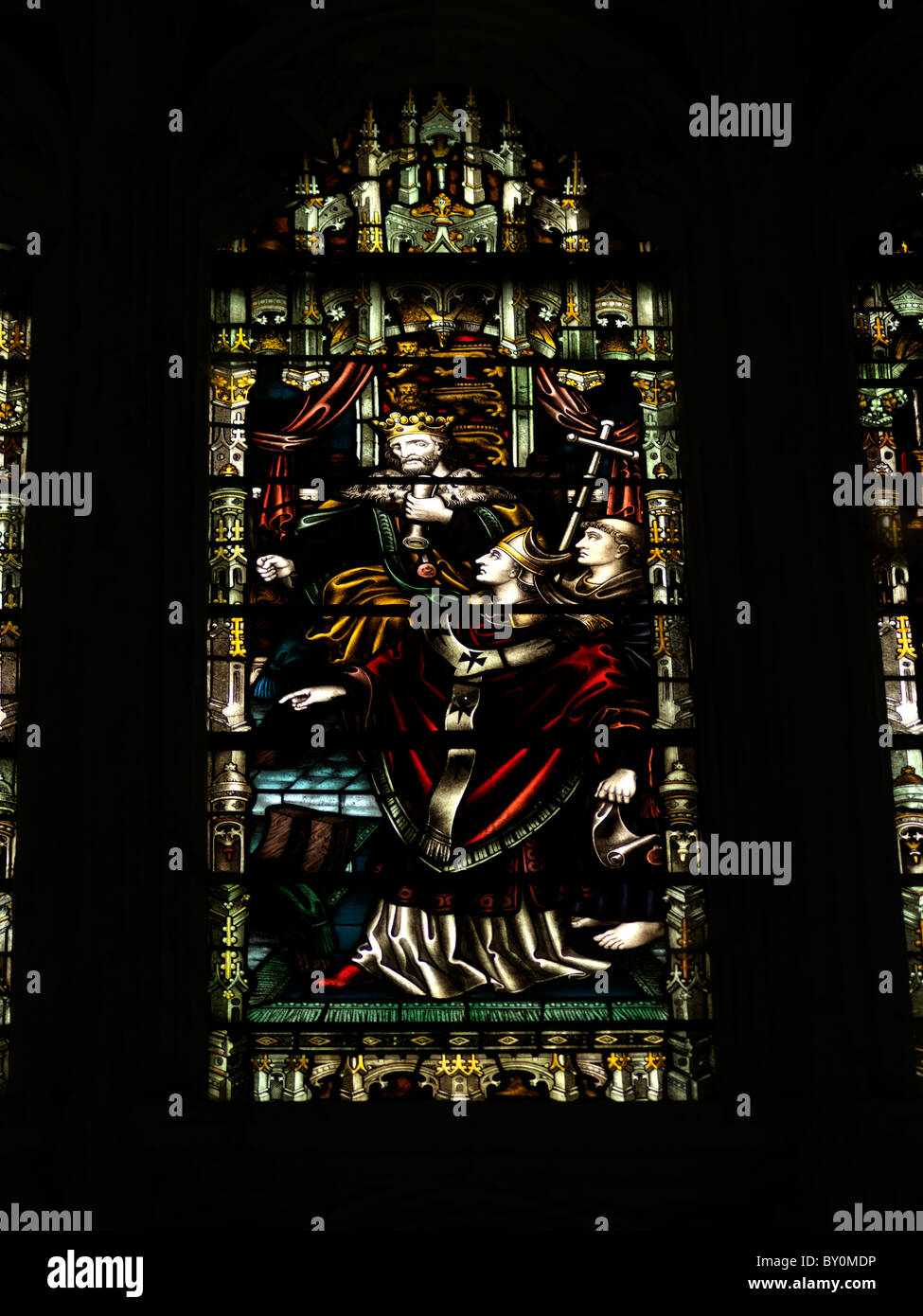 Canterbury Kent England Canterbury Cathedral Stained Glass Window Stock