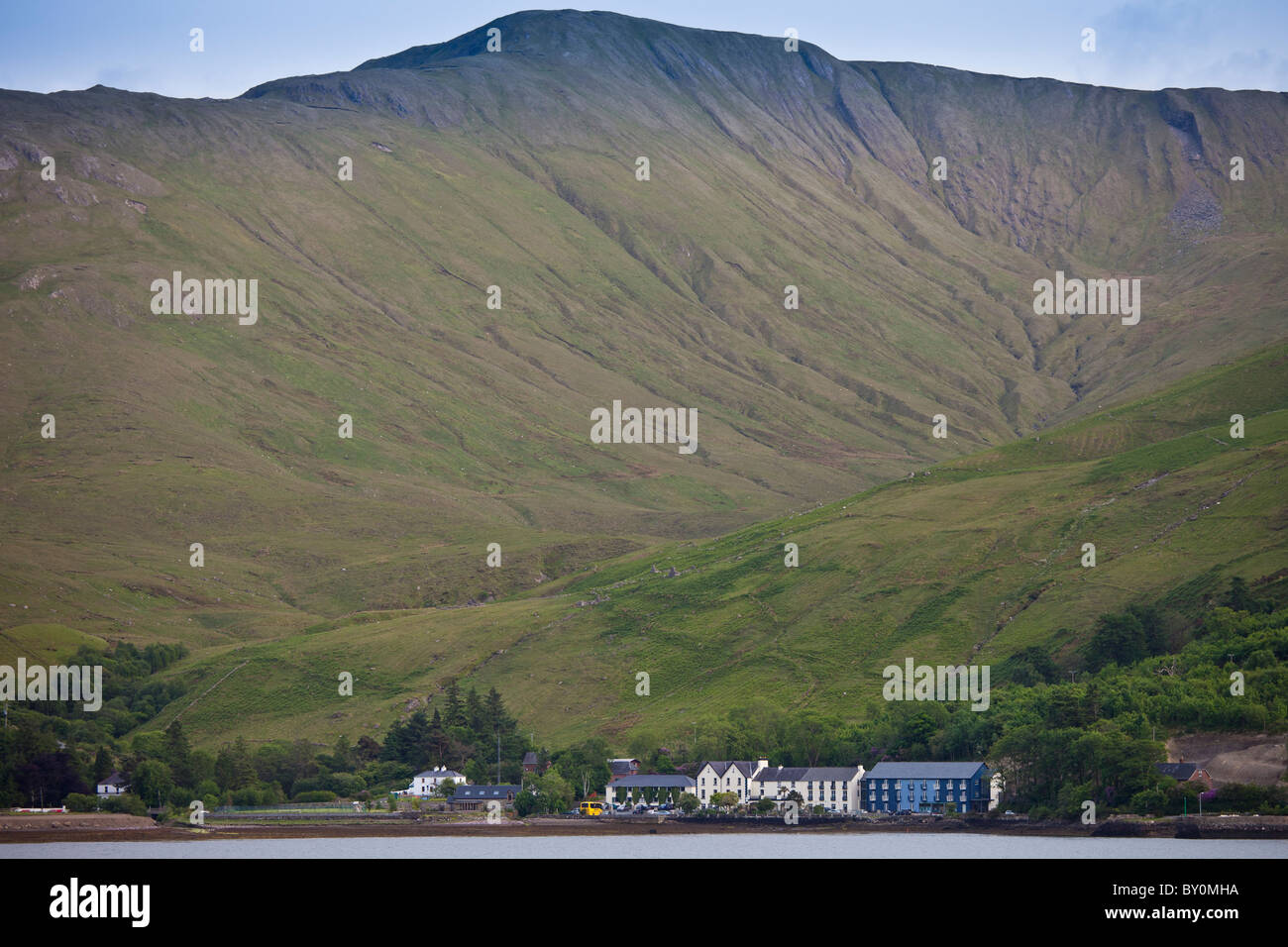 Village of Leenane, Killary harbour and Mweelrea mountain in Connemara ...