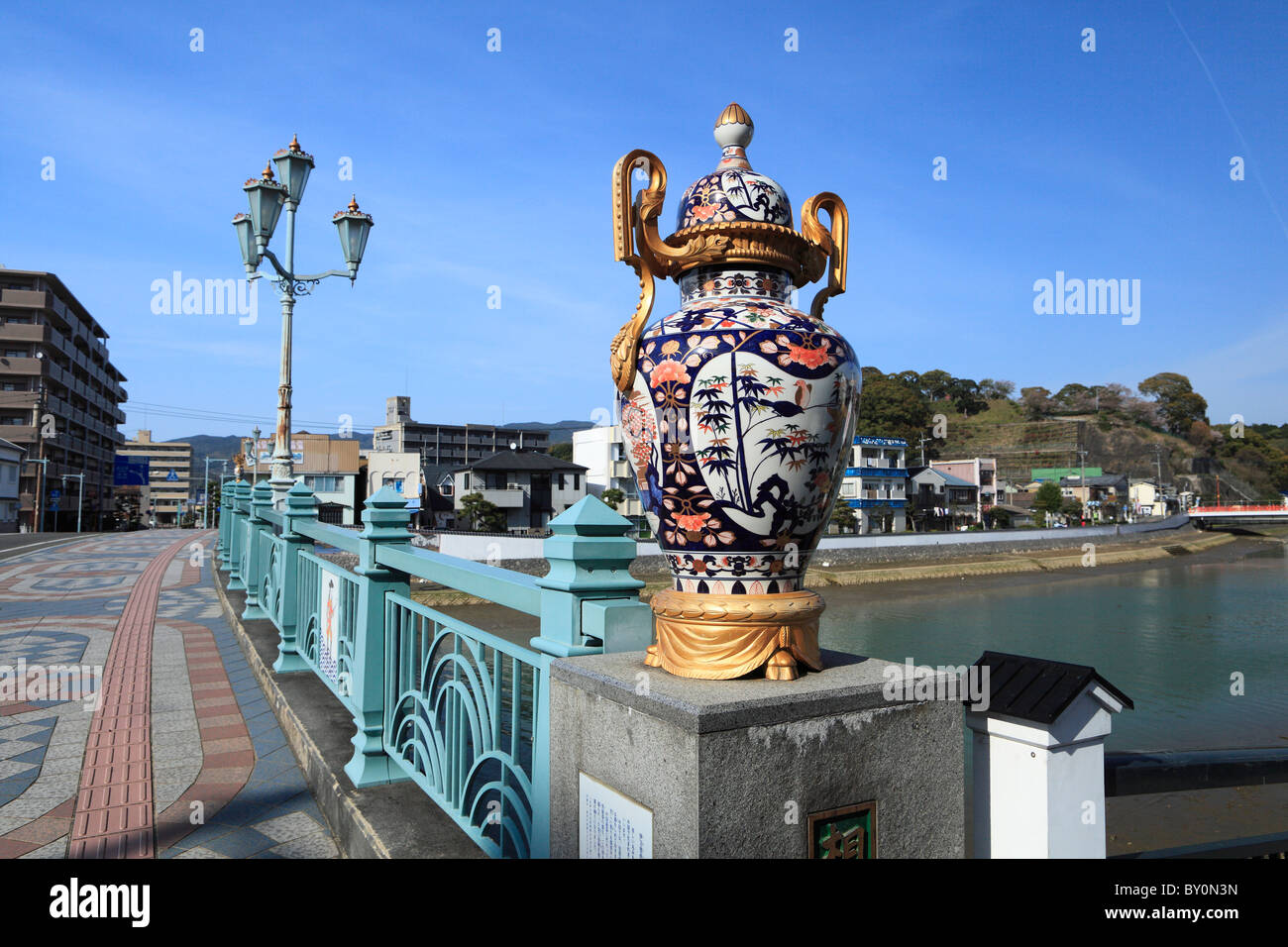 Imari Porcelain on Aioi Bridge, Imari, Saga, Japan Stock Photo