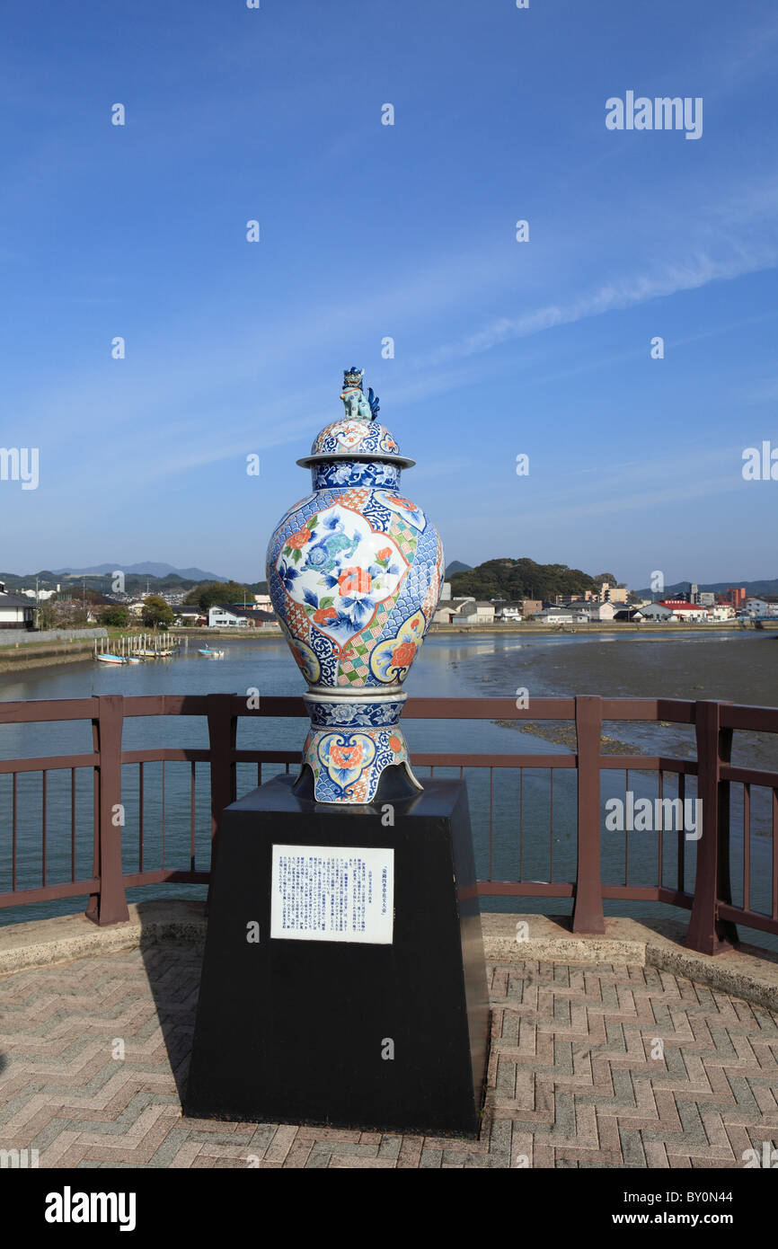 Imari Porcelain on Imaritsu Bridge, Imari, Saga, Japan Stock Photo