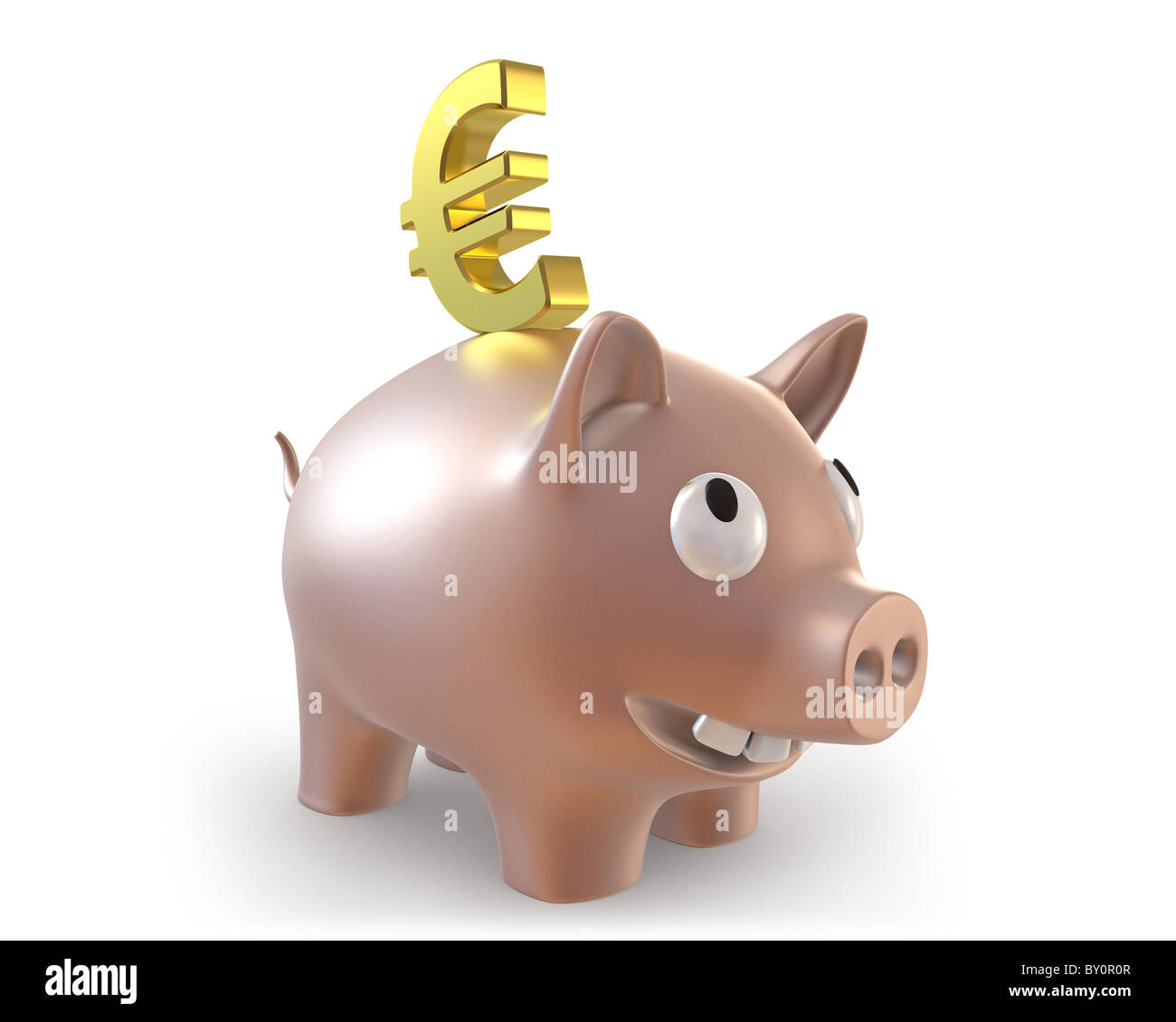 3d piggy bank with euro symbol isolated on white background Stock Photo ...