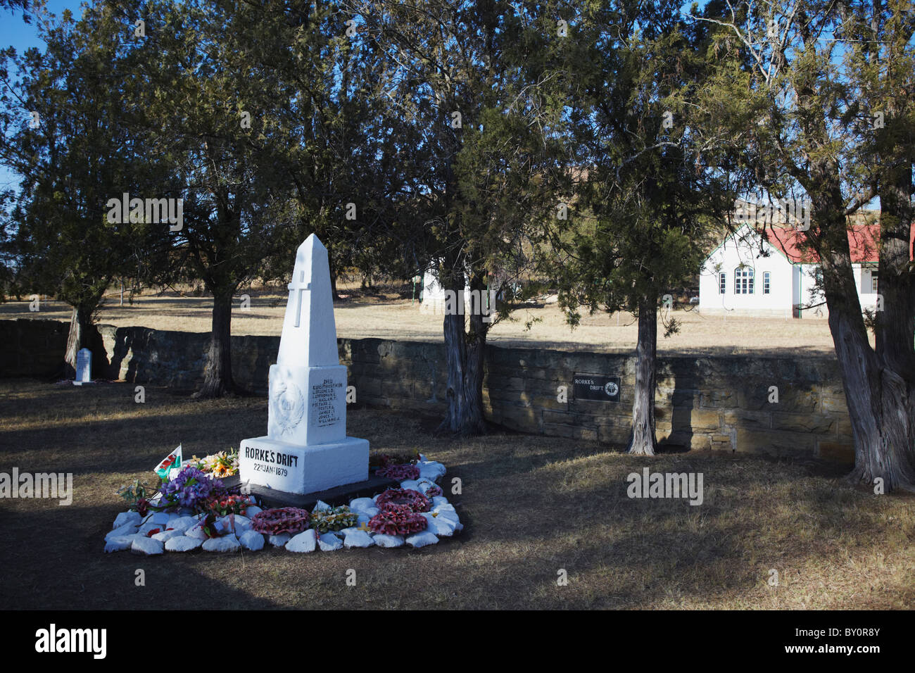 Memorial at Rorke's Drift, Thukela, KwaZuluNatal, South Africa Stock