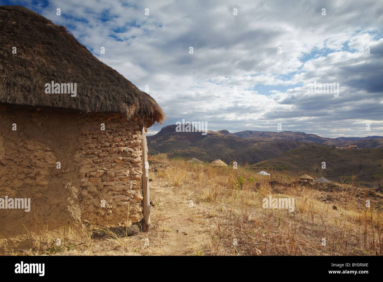 Village hut in hills, Eshowe, Zululand, KwaZulu-Natal, South Africa Stock Photo