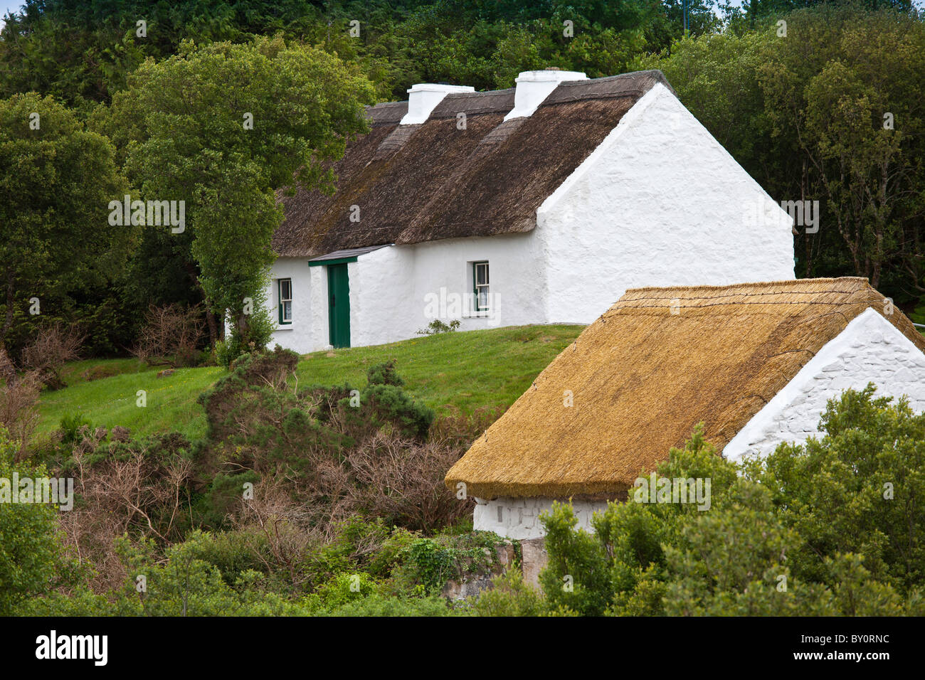 Cottage home of Patrick Pearse, Irish rebel leader, now a National Monument near Ros Muc, Connemara, County Galway, Ireland Stock Photo