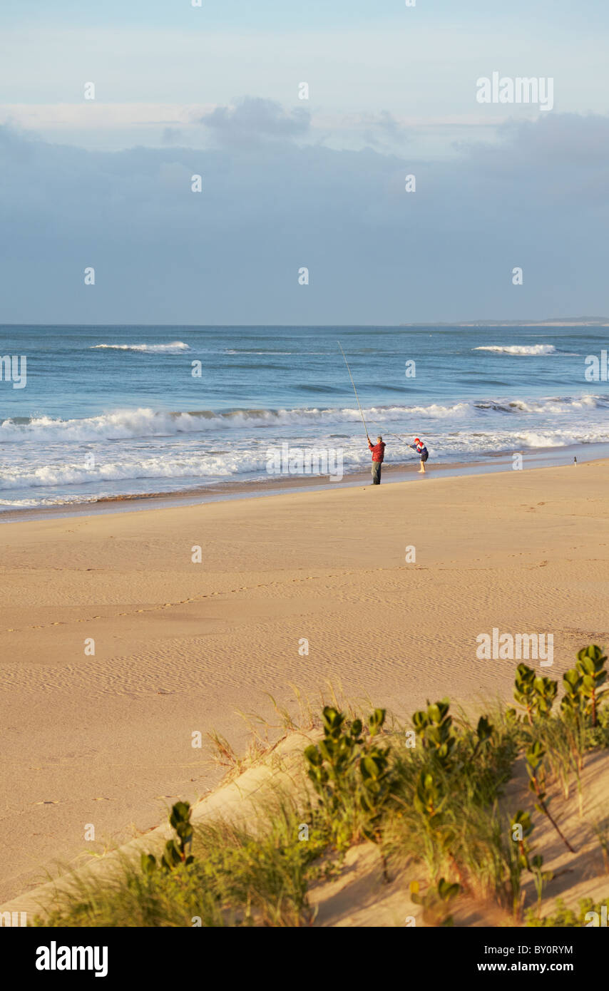 Men fishing on Paradise beach, Jeffrey's Bay, Eastern Cape, South