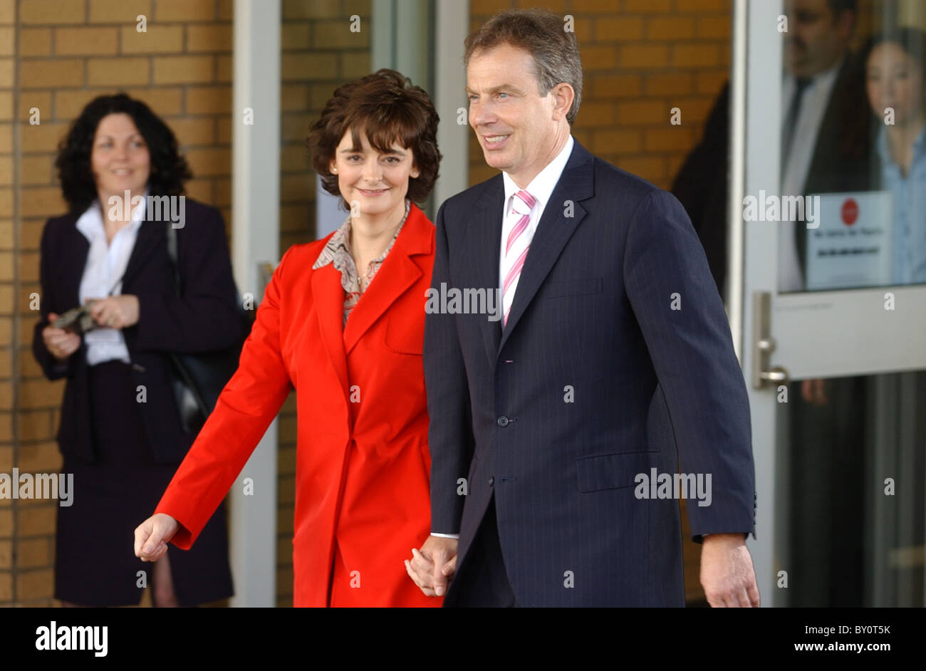 The British Prime minister Tony Blair with his wife Cheri Stock Photo