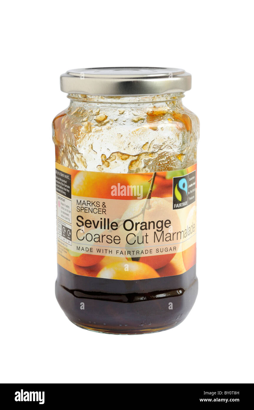 A jar of seville orange coarse cut marmalade Stock Photo