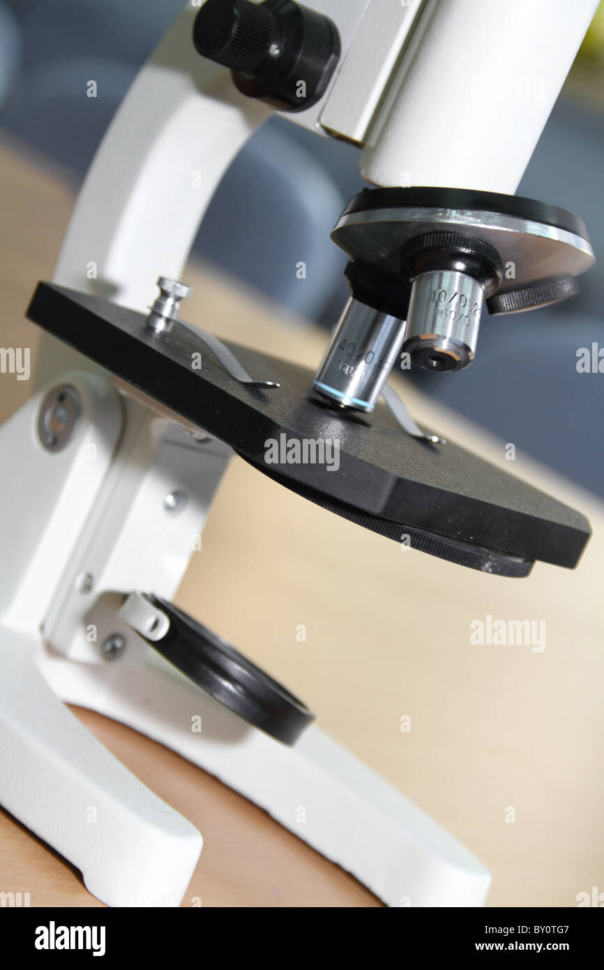 microscope in the laboratory Stock Photo