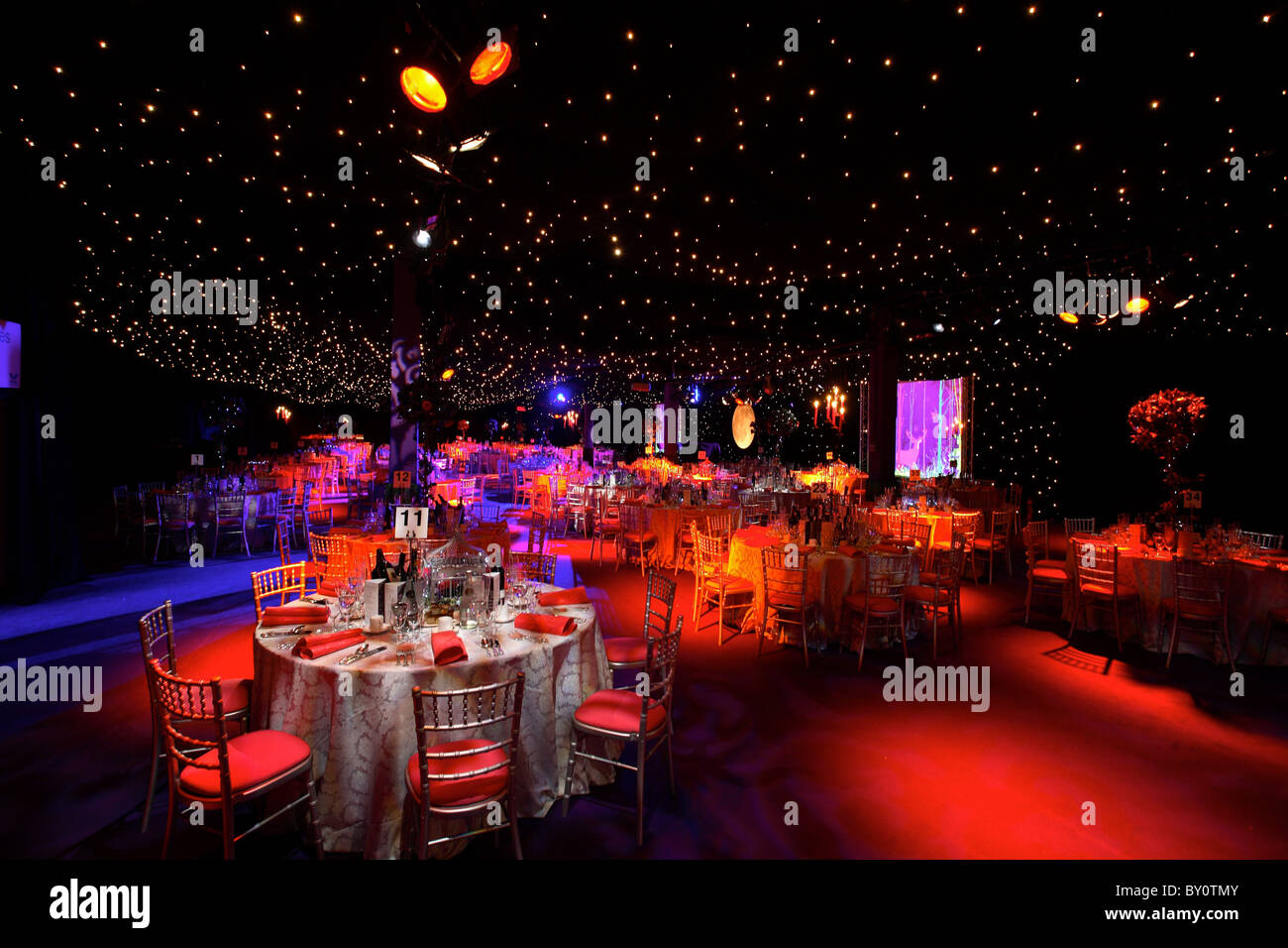 large ballroom set up for party Stock Photo Alamy