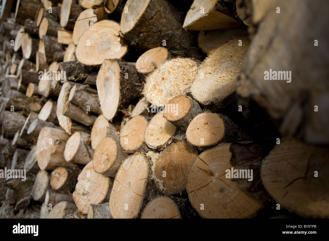 A log store full of logs for wood burning stove Stock Photo Alamy
