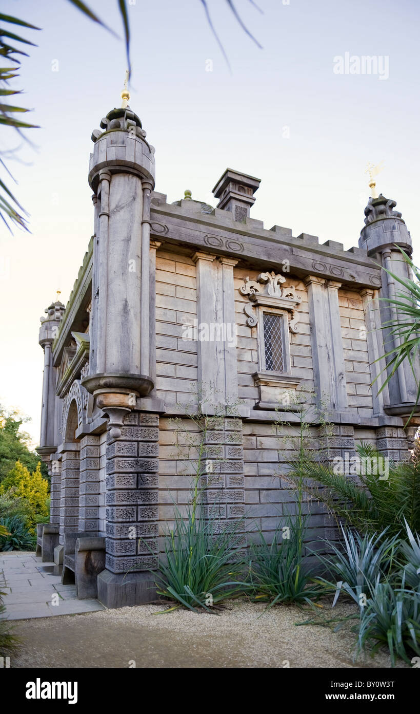 Side View of the exterior of Oberon’s Palace in the Collector Earl's Gardens at Arundel Castle, West Sussex, UK Stock Photo